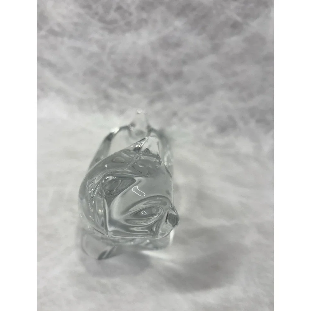Carole Stupell Collection Clear Glass Cat Figurine Dish Trinket Bowl Vintage Art